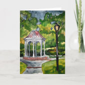 望楼の水彩画の絵画の庭の自然 カード (正面)