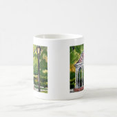 望楼の水彩画の絵画の庭の自然 コーヒーマグカップ (中央)