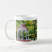 望楼の水彩画の絵画の庭の自然 コーヒーマグカップ (左)