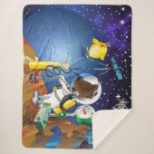 望遠鏡で宇宙の子犬とエイリアン シェルパブランケット (正面)