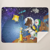 望遠鏡で宇宙の子犬とエイリアン シェルパブランケット (正面(横))