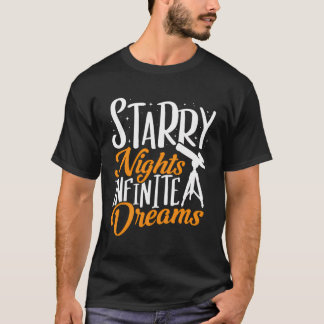 望遠鏡で見る星空 無限の夢 天文学 Tシャツ
