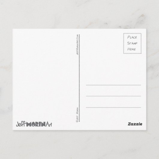 望遠鏡のあいさつをしたセーラー ポストカード (裏面)