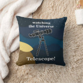望遠鏡の夜天空の天文学の星空 クッション (ブランケット)