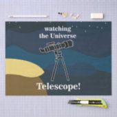 望遠鏡の夜空 天文学 星空観察 誕生日 薄葉紙 (クラフト)