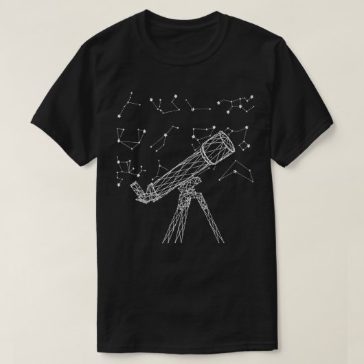 望遠鏡の星座の宇宙空間銀河系アストロン Tシャツ (デザイン正面)