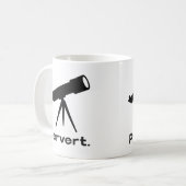 望遠鏡を持った変態 パロディ ユーモア コーヒーマグカップ (正面左)