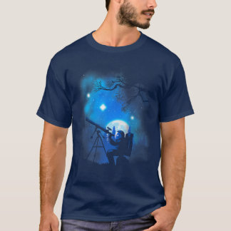 望遠鏡を持つ天文学者 Tシャツ