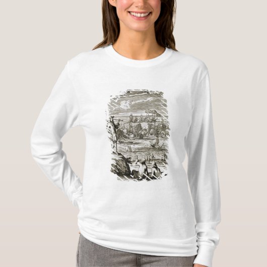 望遠鏡を通した海戦いの監視、illustr tシャツ (正面)