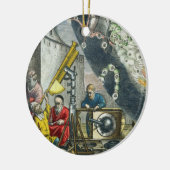 望遠鏡を通って見ている天文学者詳細fr セラミックオーナメント (左)