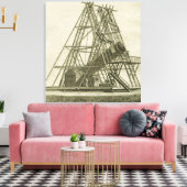 望遠鏡アンティーク科学機器18世紀 キャンバスプリント (インサイチュ (リビング))