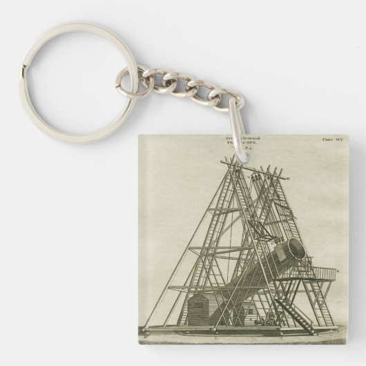 望遠鏡アンティーク科学機器18世紀 キーホルダー (正面)