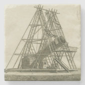 望遠鏡アンティーク科学機器18世紀 ストーンコースター (正面)