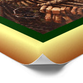 望遠鏡付き海壁に座っている親子 ポスター (角)