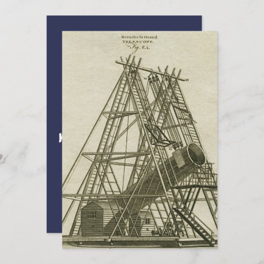 望遠鏡旧式な科学装置の18世紀 招待状 (正面/裏面)