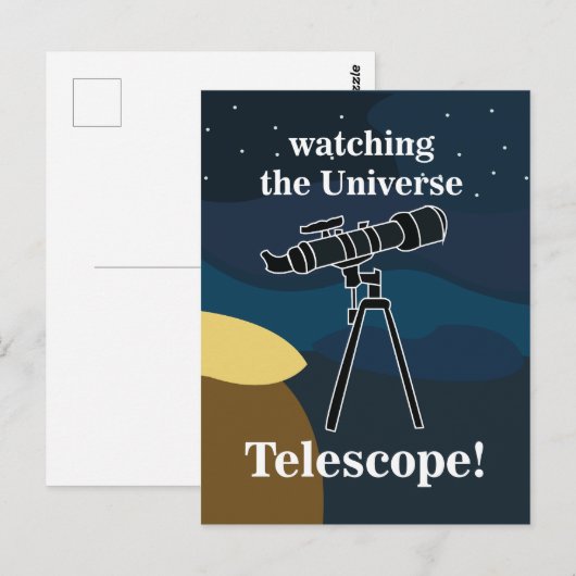 望遠鏡 夜空 天文学 星空観察 ポストカード (正面/裏面)
