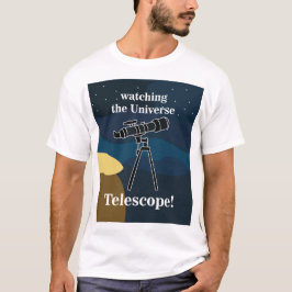 望遠鏡 夜空 天文学 星空観察 趣味 Tシャツ