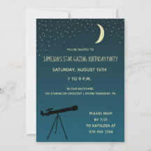 望遠鏡、天文学をテーマにした誕生日パーティー