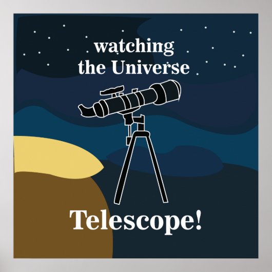 望遠鏡 天文学 夜空 星空観察 ポスター (正面)