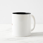 朝おもしろいとカフェイン好きのコーヒー引用文 ツートーンマグカップ (正面右)