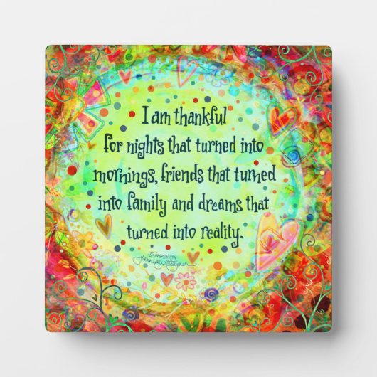 朝かわいらしの引用文のインスピレーション感謝 フォトプラーク (正面)