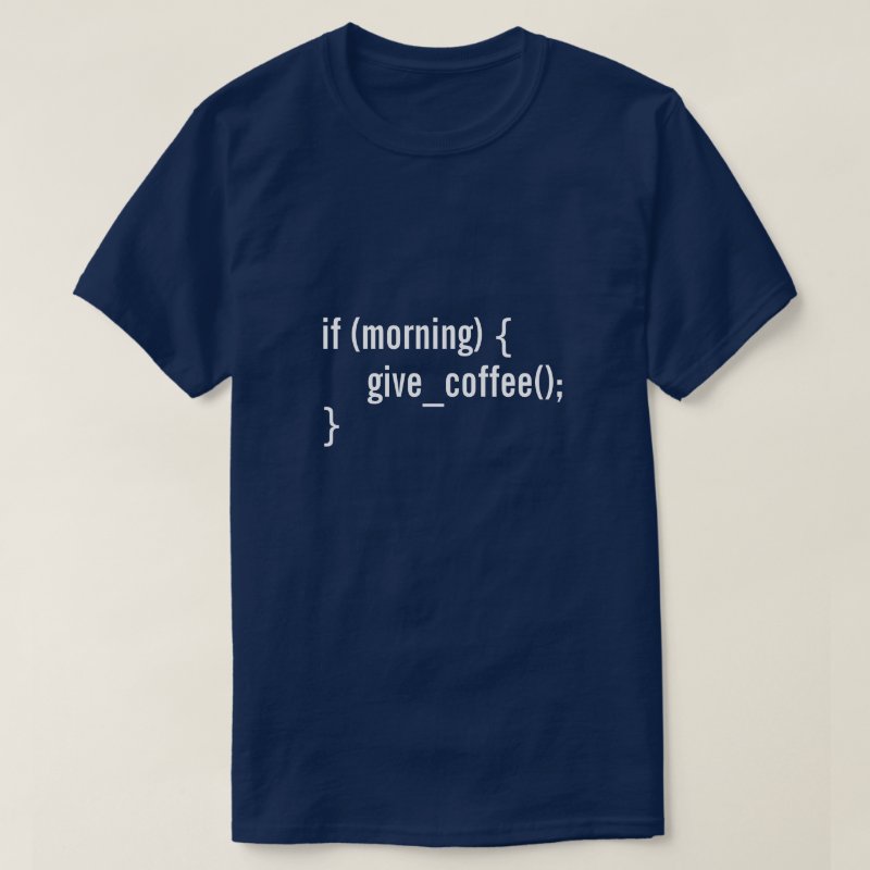 朝がコーヒーにおもしろいなプログラマーコードを与えればHTML Tシャツ