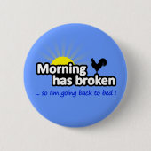 朝が切れたのでベッドに戻る 缶バッジ (正面)