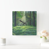 朝が暮れた スクエア壁時計 (ホーム)