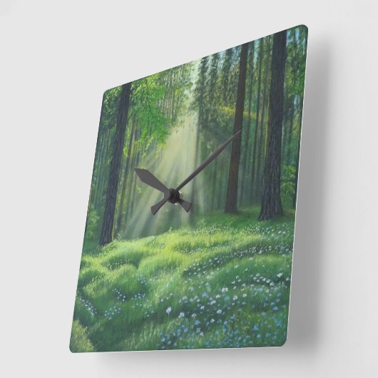 朝が暮れた スクエア壁時計 (傾斜)