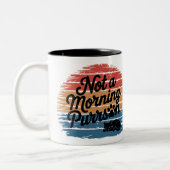 朝ではないパーソンおもしろいキャットマグ ツートーンマグカップ (左)