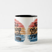 朝ではないパーソンおもしろいキャットマグ ツートーンマグカップ (中央)