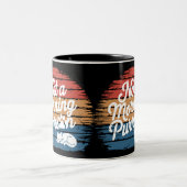 朝ではないパーソンおもしろいキャットマグ ツートーンマグカップ (中央)