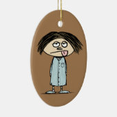 朝ではない人 おもしろい | ユーモアのある セラミックオーナメント (右)