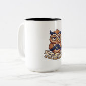 朝に弱いコーヒーマグ | 夜のふくろうではありません ツートーンマグカップ (正面左)