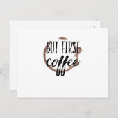 朝に起きるコーヒー疲れたカフェイン ポストカード (正面/裏面)