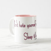 朝のあなた自身を憎まないで下さい ツートーンマグカップ (正面左)