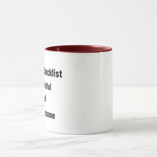 朝のおもしろいチェックリストのマグ感動的引用文 マグカップ (中央)