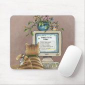 朝のねずみを捕る猫 マウスパッド (マウス)