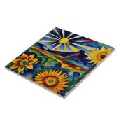 朝のひまわり タイル (側面)