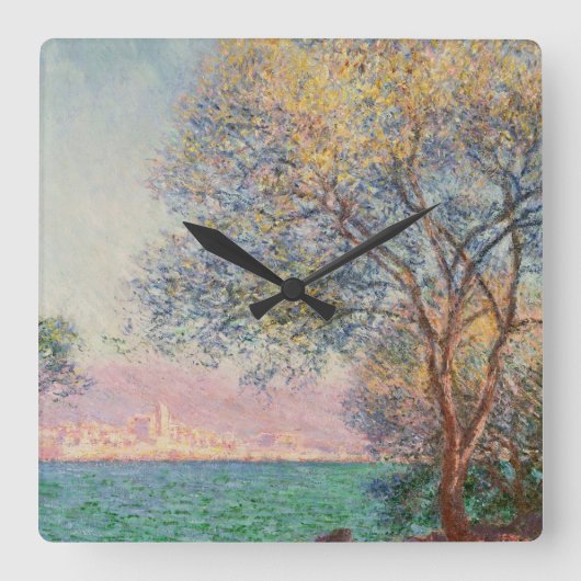 朝のアンティーブ スクエア壁時計 (正面)