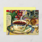 朝のカフェパーティー招待状 招待状 (正面/裏面)