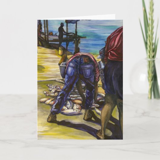 朝のキャッチ,バハマのグリーティングカード カード (正面)