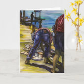 朝のキャッチ,バハマのグリーティングカード カード (黄色い花)