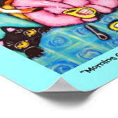 朝のコーヒーと猫たち ポスター (角)