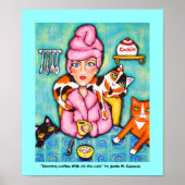 朝のコーヒーと猫たち ポスター (正面)