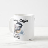 朝のコーヒーと鳥 コーヒーマグカップ (正面左)