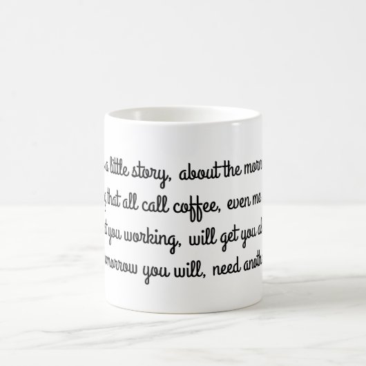 朝のコーヒーのための短い詩のマグ コーヒーマグカップ (中央)