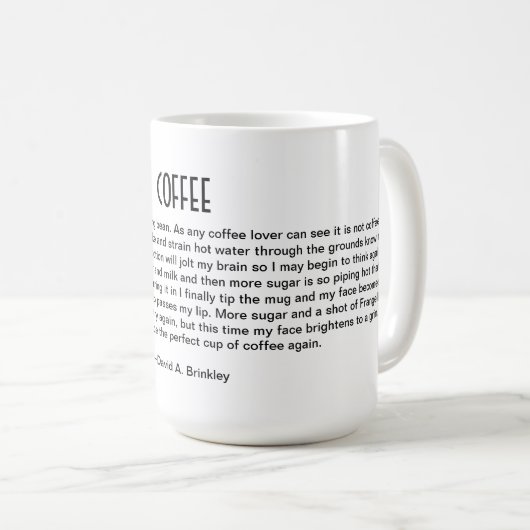 朝のコーヒーのための詩 コーヒーマグカップ (正面右)