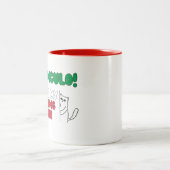 朝のコーヒーの前のVaffanculo -おもしろマグカップ ツートーンマグカップ (中央)