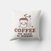 朝のコーヒーの魔法 コーヒー好きの名言 クッション (裏面)